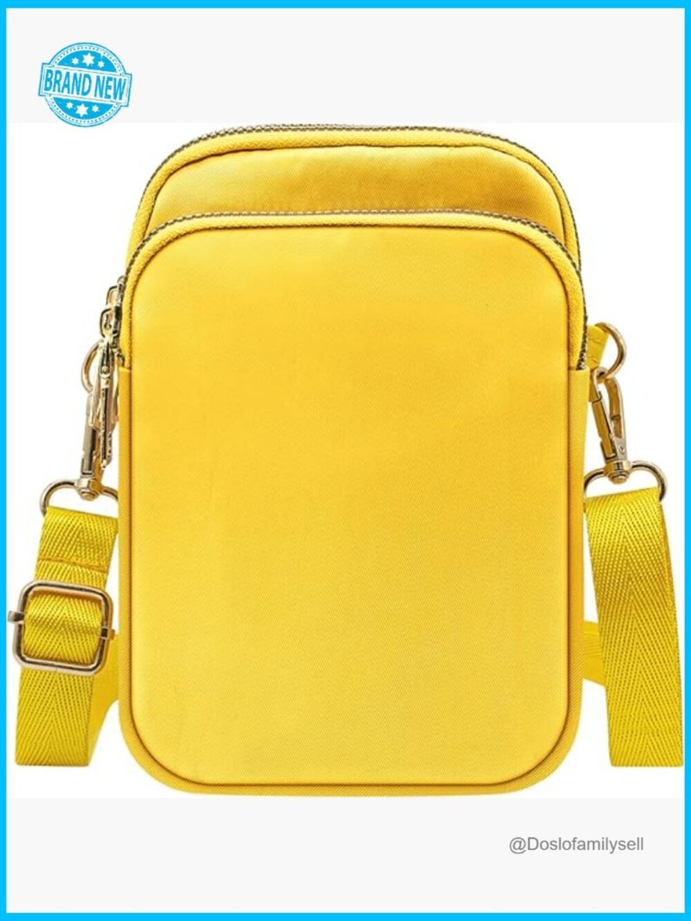 Small Crossbody Bag with Multiple Zipper Pockets Adjustable Strap for Essentials